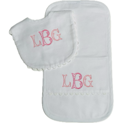 White Cotton Pique Burp Cloth