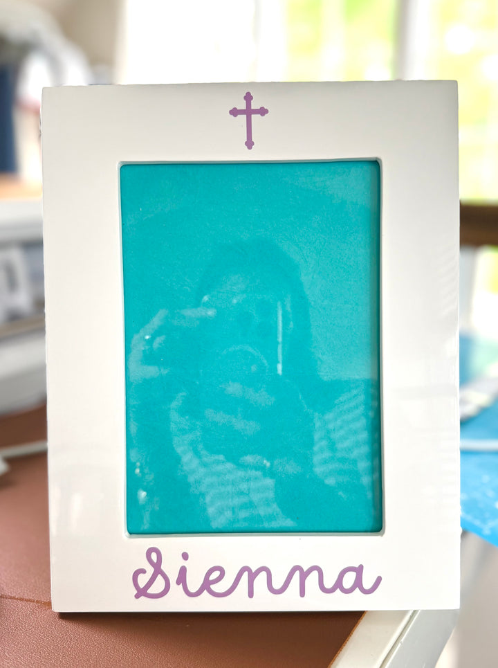Enamel Frame with Cross