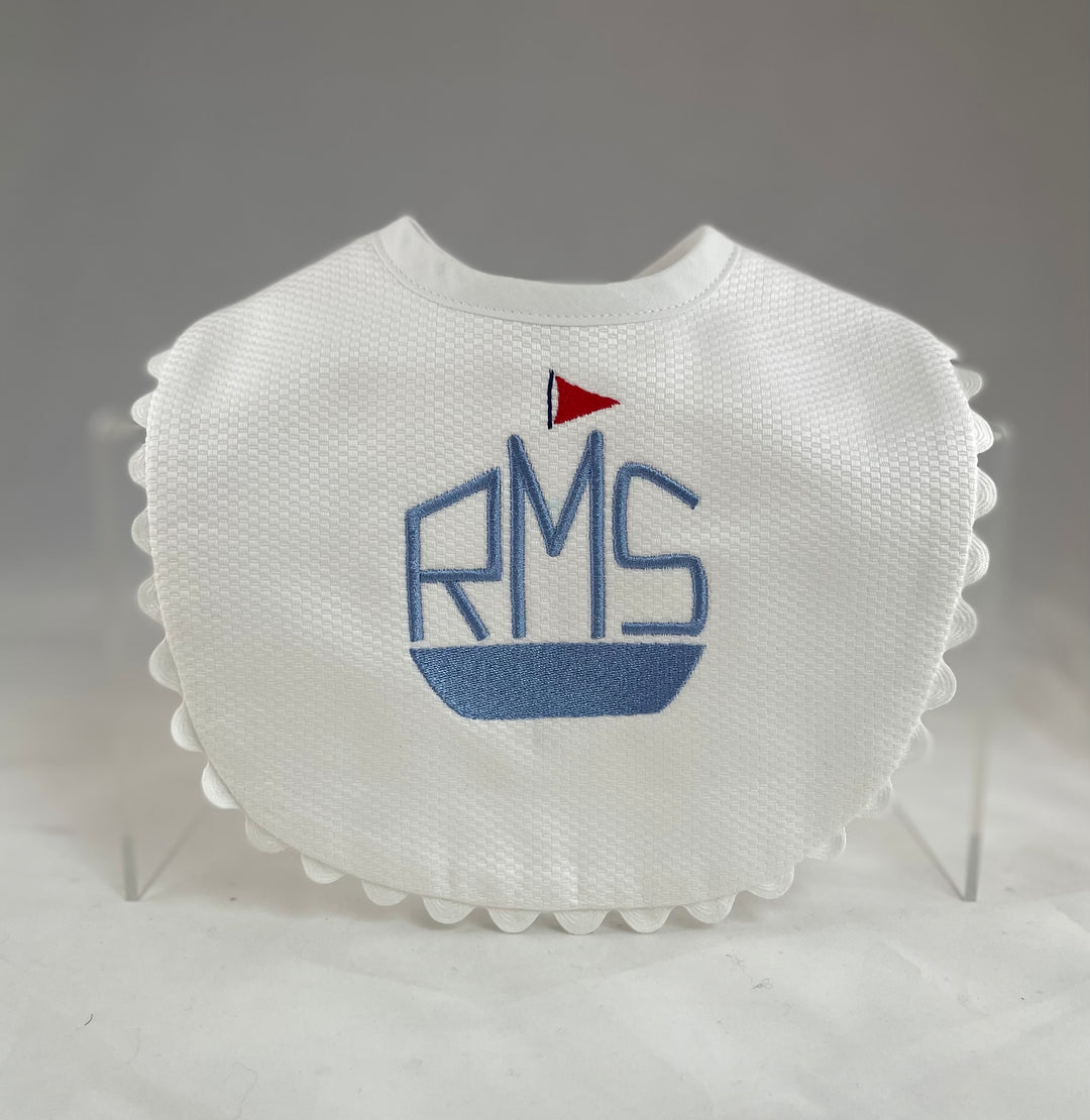 White Cotton Pique Bib