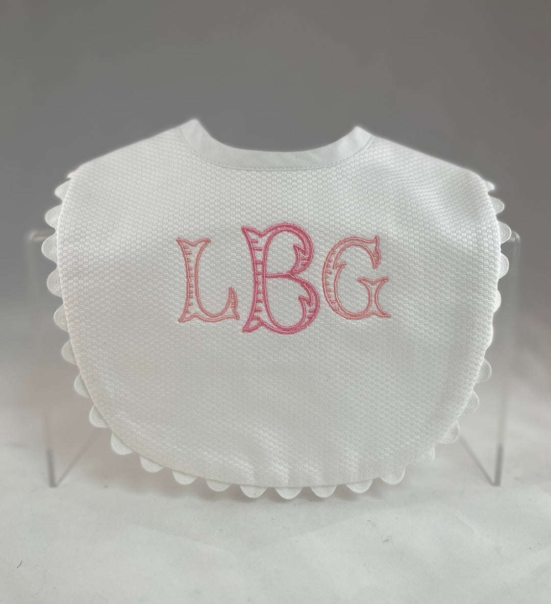 White Cotton Pique Bib