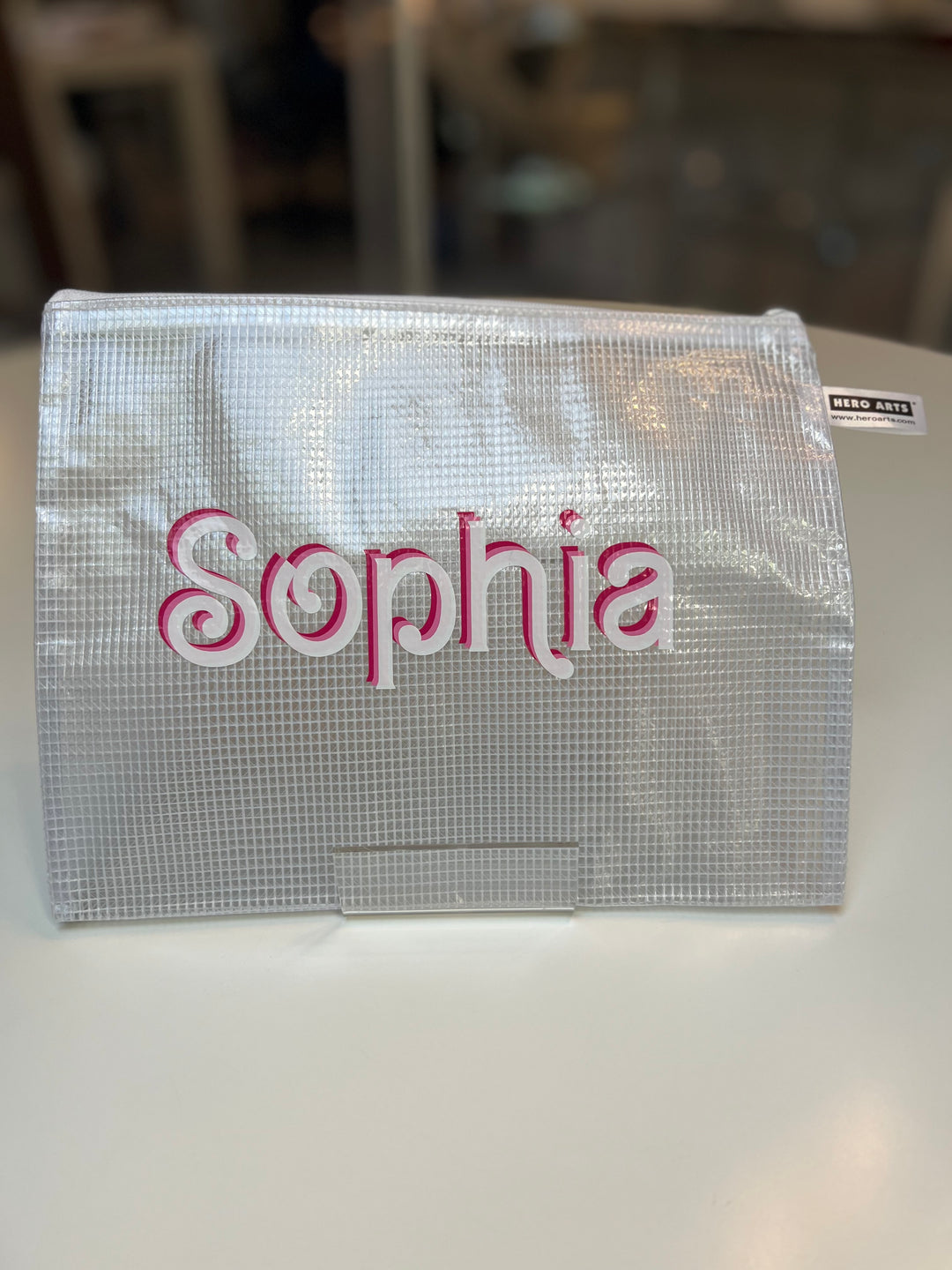 White Zipper Pouch - "Sophia"