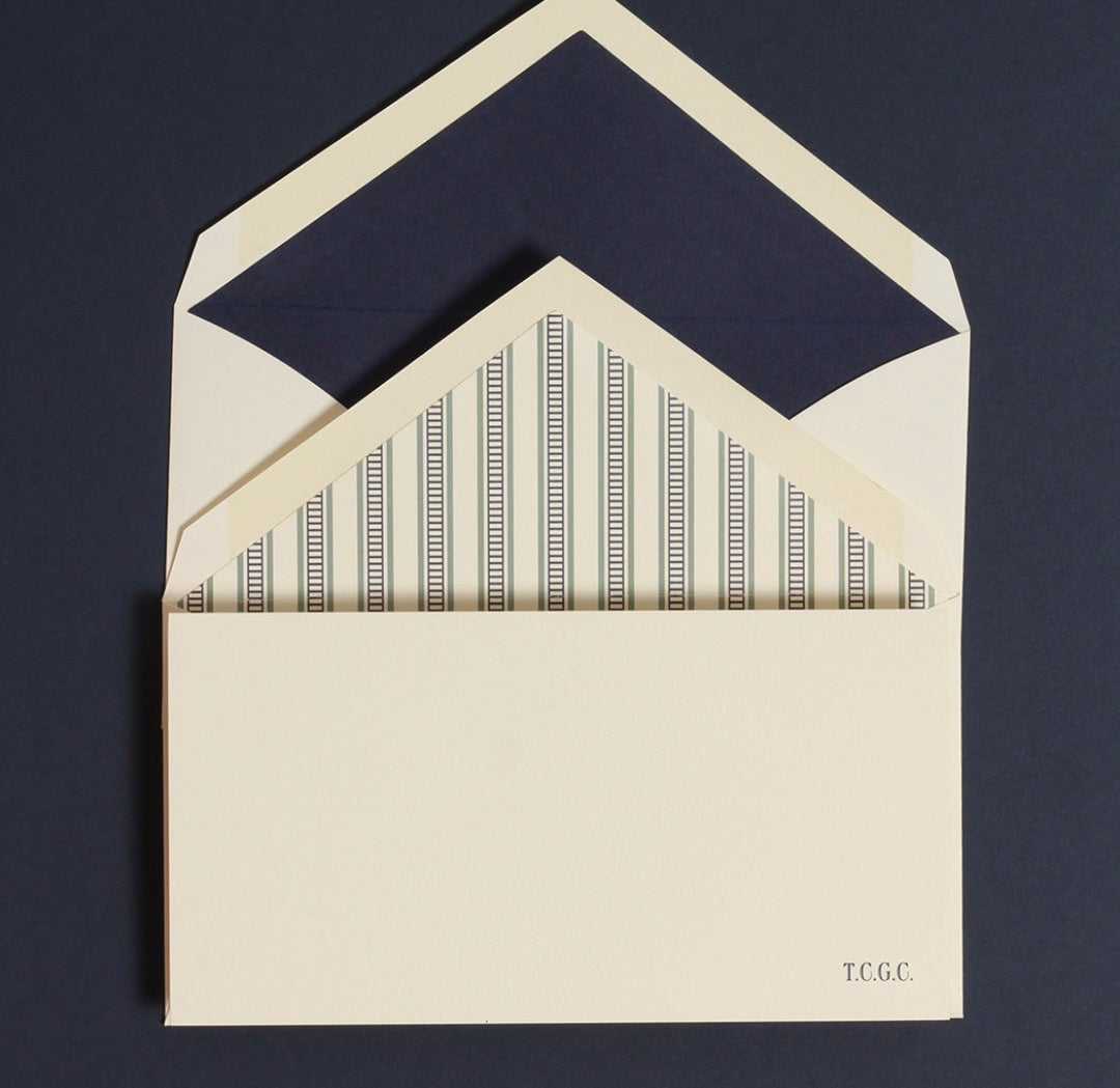 Indigo Engraved Notecards, set of 50