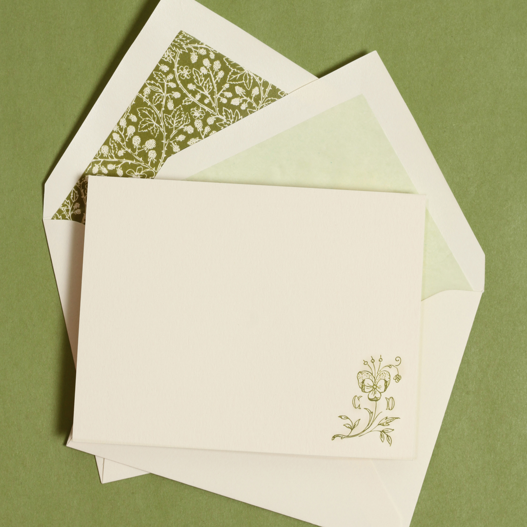 Moss Engraved Notecards, set of 50