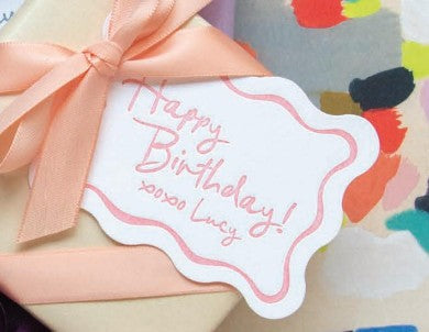 Wavy Happy Birthday Gift Tag