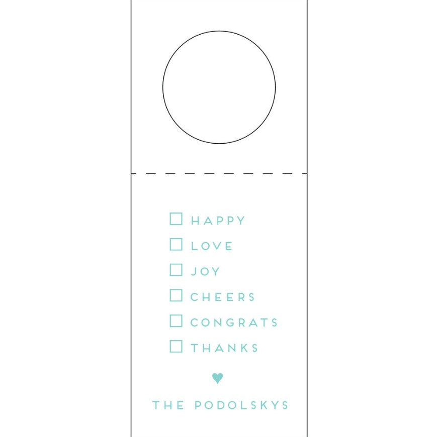 Happy Love Joy Wine Tag