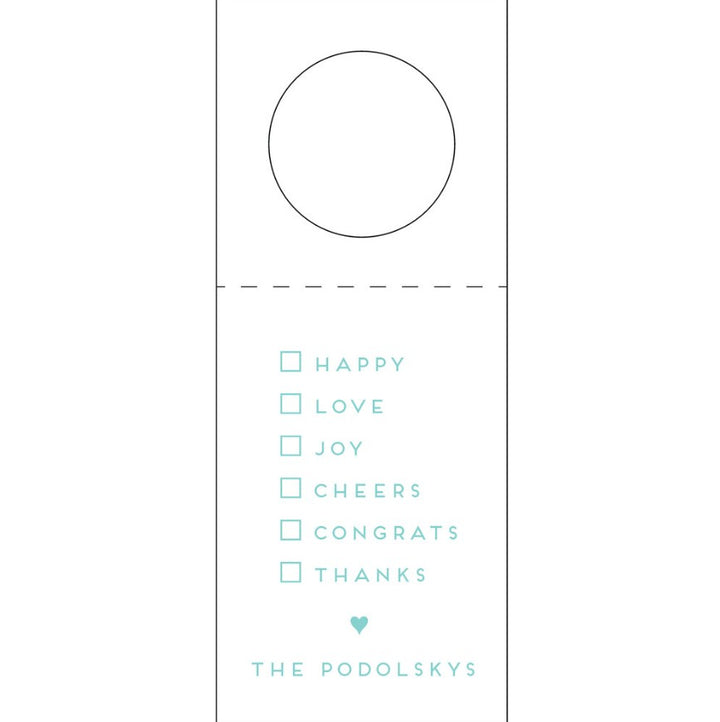 Happy Love Joy Wine Tag