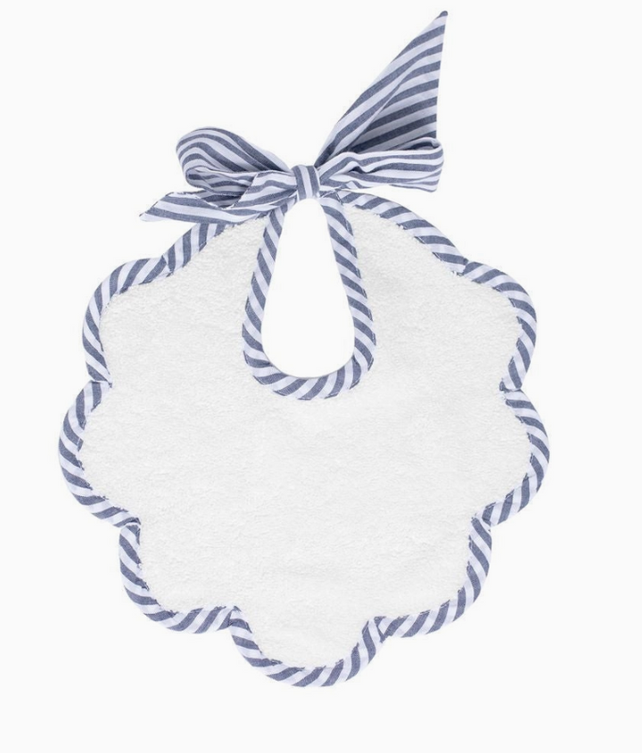 Scalloped Bib with Ribbon Tie