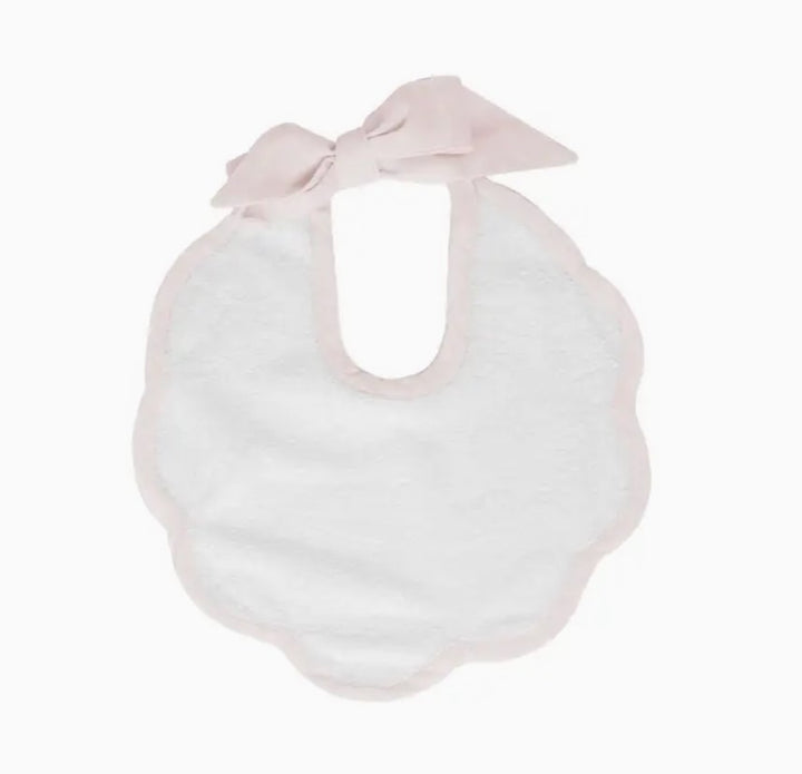 Scalloped Bib with Ribbon Tie