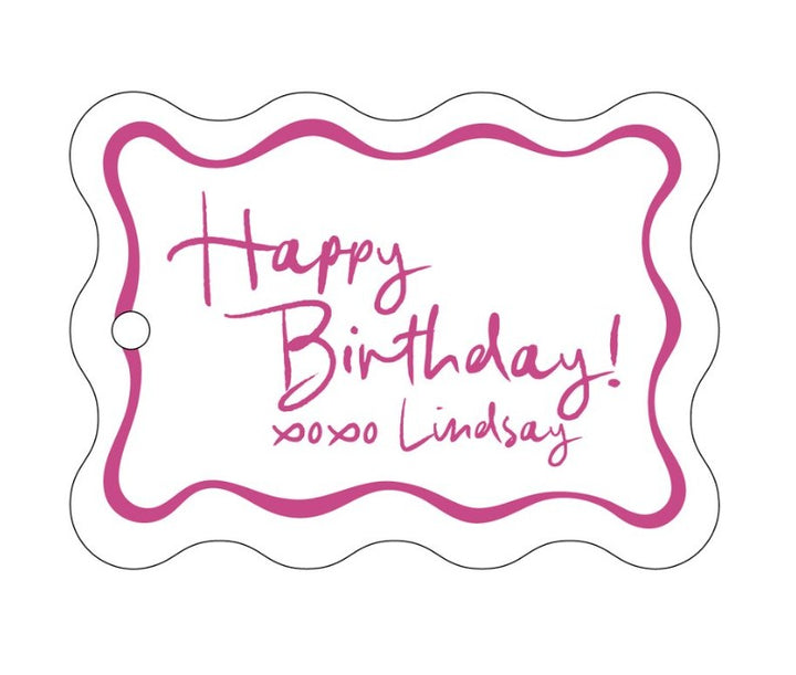 Wavy Happy Birthday Gift Tag